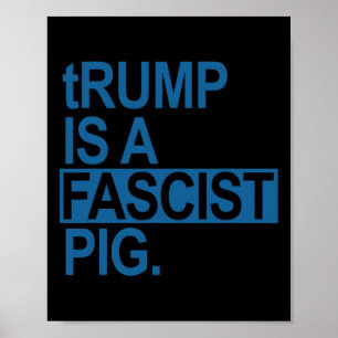 Poster O Rei das Fraldas Trump É Um Porco Fascista (Aço A