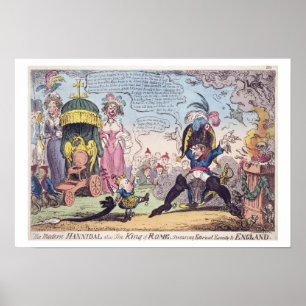 Póster O rei de Roma, 1814 - desenhos animados que