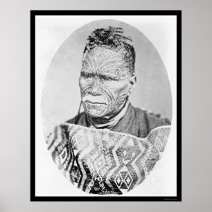 Póster O rei maori de Nova Zelândia 1895