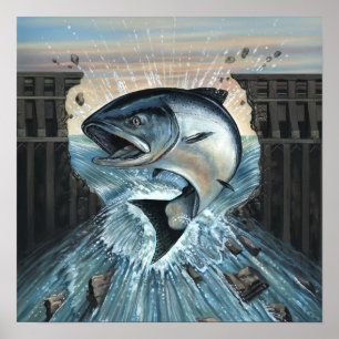 Póster O rei salmão quebra a represa