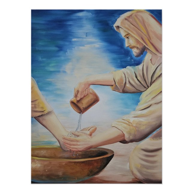 Póster O Rei Servo: Jesus Lavando os Pés  (Frente)