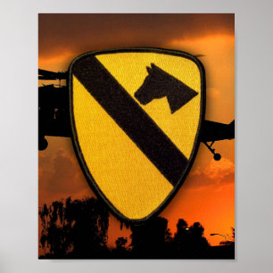 Poster ø Remendo de Cav Fort Hood do ar da divisão da