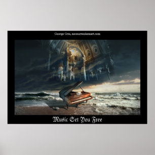 Póster O Requiem ou a música ajustaram-no livre