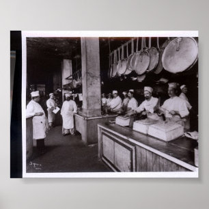 Póster O restaurante de Delmonico da cozinha, New York NY