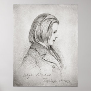Póster O retrato de Johanes Brahms envelheceu vinte, 1853