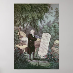 Póster O Rev. John Wesley que visita a sepultura da sua