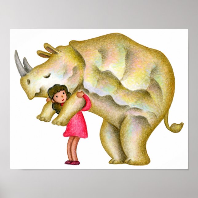 Poster O rinoceronte quer ser mimado por uma menina. (Frente)