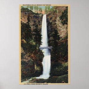 Póster O Rio Columbia, OU - quedas e Benson de Multnomah