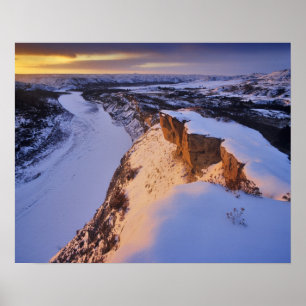 Póster O Rio Little Missouri no inverno em