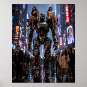 Poster O Robô Caminhando pela Cidade