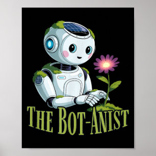 Poster O robô solarpunk bot-anista dia da terra verde