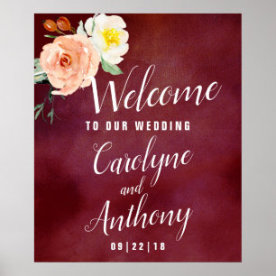 Poster O romance na coleção do casamento da flor