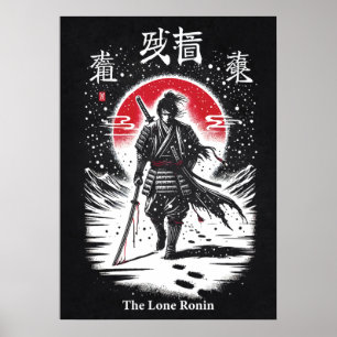 Poster O Rōnin Solitário, Samurai, Anime Japonês Arte de