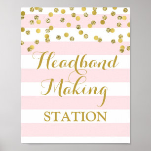 Póster O rosa do sinal da estação do fazer do Headband