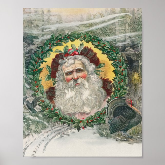 Poster O rosto de Papai Noel no meio do Natal (Frente)
