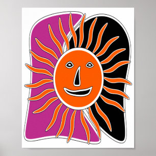 Poster O rosto do sol sorridente 