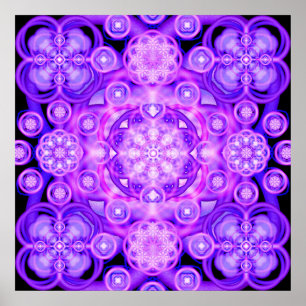 Póster O roxo ilumina a mandala