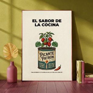 Poster O Sabor Da Cozinha Retro Cartaz De Molho Picante