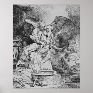 Poster O sacrifício de Abraham - Rembrandt - c1655
