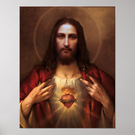 Poster O Sagrado Coração de Jesus Imagem Devocional.