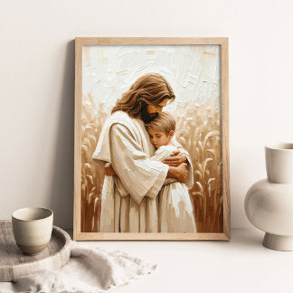 Poster O Salvador e o Menino, Arte Cristã de Parede, Jesu