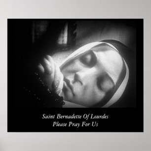 Poster O santo Bernadette de Lourdes Pray por favor para 