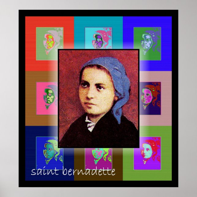 Póster O Santo de Arte Pop Bernadette (Frente)