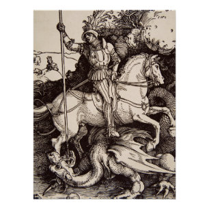Póster O santo George e o Dragão de Durer