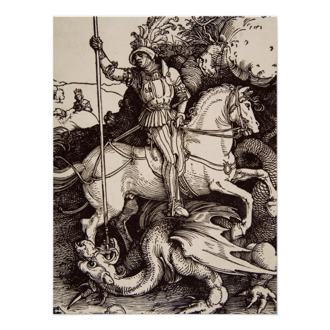 Póster O santo George e o Dragão de Durer (Frente)
