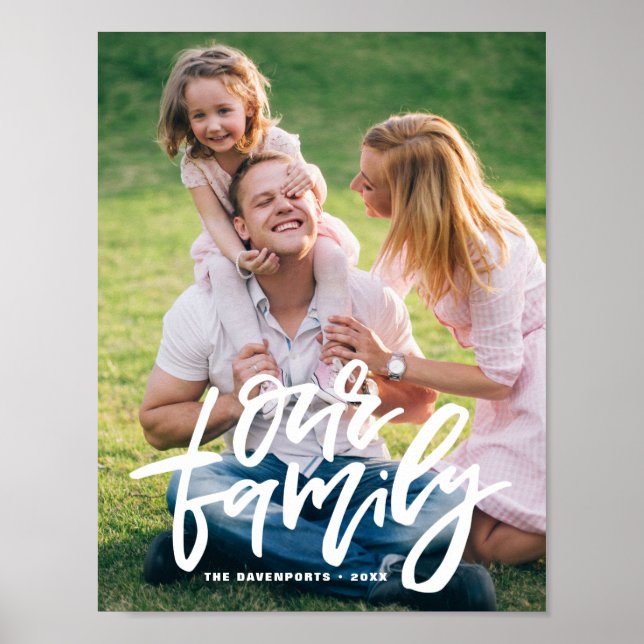 Poster O Script com Letra de Nossa Família Personalizável (Frente)