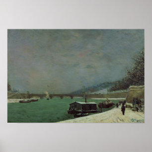Póster O Seine no d'Iena de Pont, inverno, 1875
