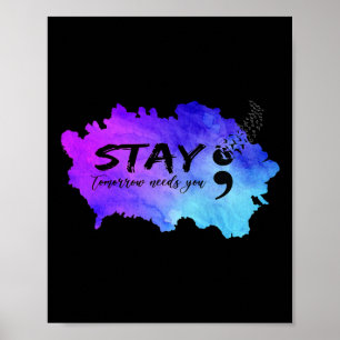 Poster O Semicolon Amanhã Precisa De Você Para A Prevençã