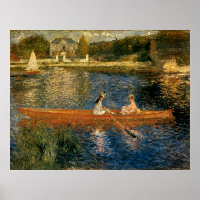 Póster O Sena de Renoir em Asnières (Skiff) cerca de 1879 (Frente)