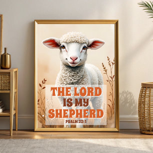 Poster O Senhor é a minha Shepherd Boho Christian Nursery