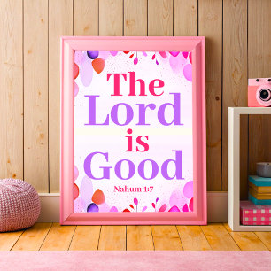 Poster O Senhor é bom Boho Christian Teen Girl Wall Art