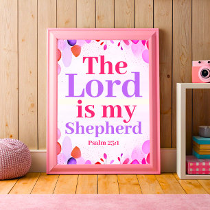Poster O Senhor é meu pastor Boho Cristã Adolescente Meni