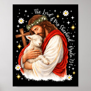 Poster O Senhor É Meu Pastor Dia de Páscoa Cristão Jesus