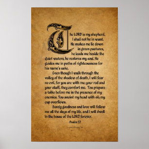 Poster O senhor é meu pastor (escritura: Salmo 23)