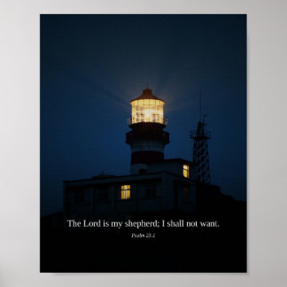 Poster O Senhor É Meu Pastor — Salmo 23:1 Arte