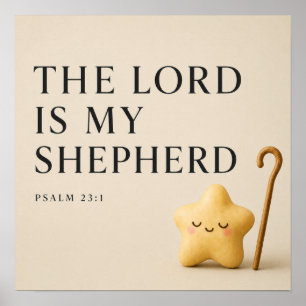 Poster O Senhor é Meu Pastor Salmo 23:1 Creme