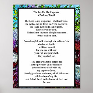 Poster O Senhor É Meu Pastor Salmo 23 Design Elegante