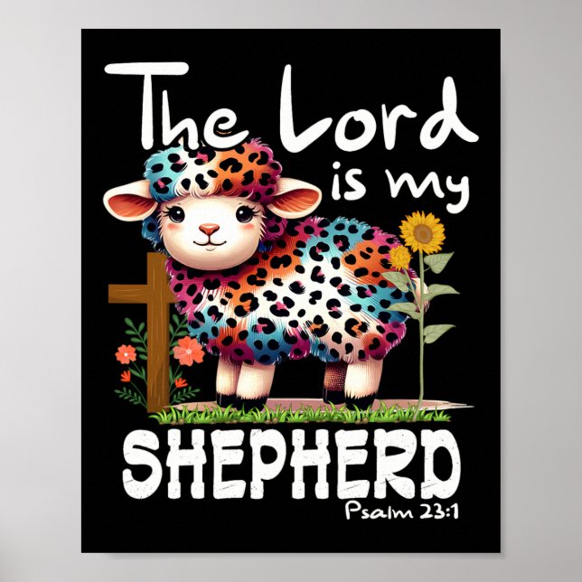 Poster O Senhor É Meu Pastor Salmo Ovelha Fofa Páscoa C (Frente)
