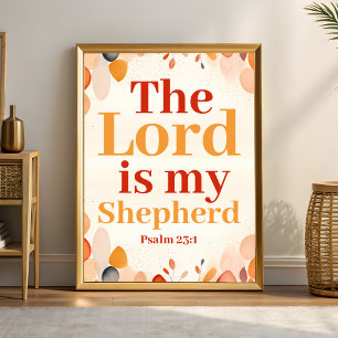 Poster O Senhor é o meu pastor Boho Christian Wall Art