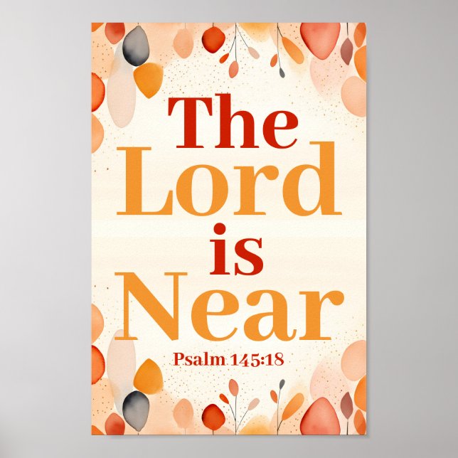 Poster O Senhor está perto de Boho Christian Wall Art (Frente)