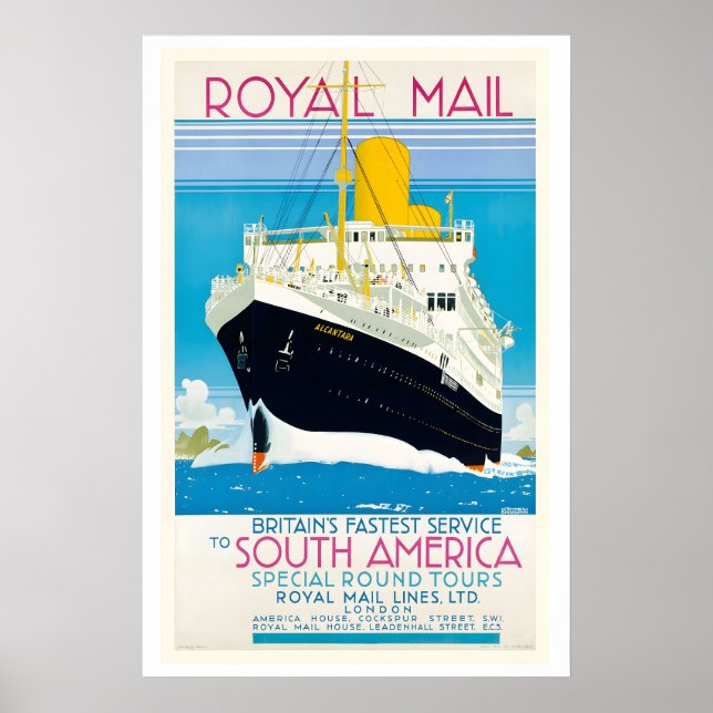 Poster O Serviço Mais Rápido da Grã-Bretanha para a Améri (Frente)