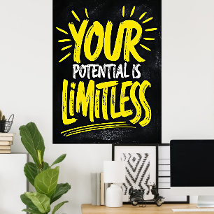 Poster O Seu Potencial É Ilimitado - Cotação Motivacional
