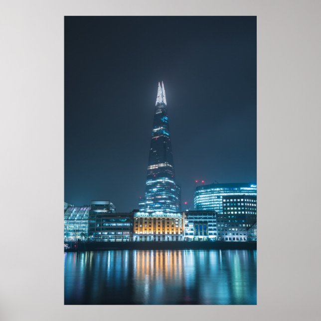 Poster O Shard London Bridge à noite (Frente)