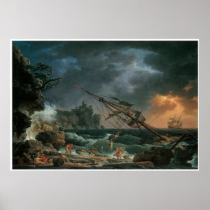 Póster O Shipwreck, Claude-Joseph Vernet