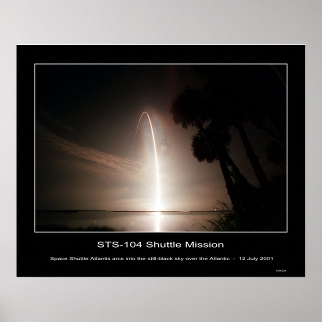 Poster O Shuttle Atlantis do Espaço entra no negro (Frente)