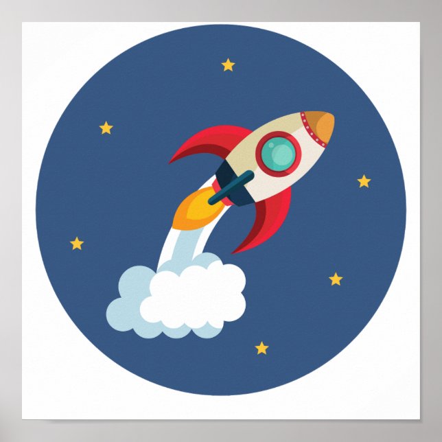 Poster O Shuttle do Espaço Desliga-se em círculo (Frente)